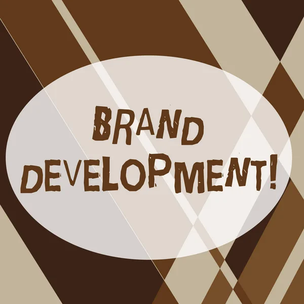 Text sign showing Brand Development. Conceptual photo improving customers knowledge and opinions of a brand Geometrical Shapes and Linear Combination in Brown Tone in Abstract Pattern.