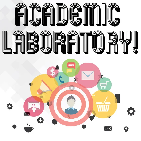 Handwriting text writing Academic Laboratory. Concept meaning where students can go to receive academic support photo of Digital Marketing Campaign Icons and Elements for Ecommerce.