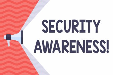 El yazısı metin Güvenlik Farkındalık. Kavram bilgisayar güvenliği Megafon Hakkında Çalışanları eğitmek anlamına Gelen Boşluk Aralığı Kapasitesini Genişletme Space Space Wide Beam.