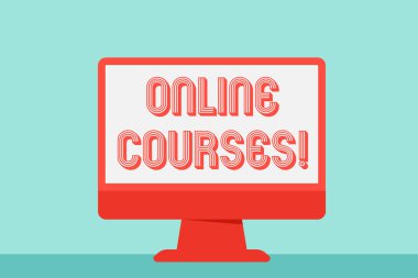 Çevrimiçi kursları gösteren not yazılıyor. İş fotoğrafı gösterme kursları web tarayıcı Masaüstü Renkli Ekran Freestanding Tablosuna bir dizi ders sunar.