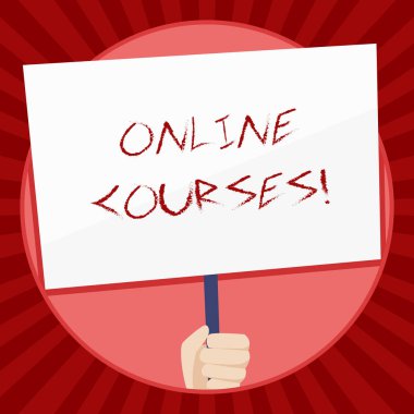 El yazısı metin Online Kurslar. Kavram anlamı kursları Sosyal Farkındalık için Handle tarafından desteklenen bir web tarayıcısı El Tutan Boş Beyaz Placard için ders bir dizi teslim.