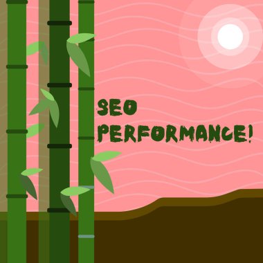 Seo Perforanalysisce'ı gösteren bir metin işareti. Kavramsal fotoğraf yuvarlak ışın ile Sol Tarafta ve Ay veya Güneş yapraklı Bambu web sitesi Renkli Setleri trafik miktarı ve kalitesini artırmak.