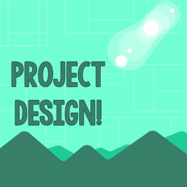 Proje Tasarımı'nı gösteren kavramsal el yazısı. Oluşturma veya müşteriler için bir ürün geliştirme İş fotoğraf metin süreci Renkli Dağlar ve Hills Ay ve Güneş Tutulması Görünümü ihtiyacı.