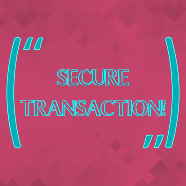 Handwriting text Secure Transaction. Concept meaning a transaction intended to create a security interest Rosy Pink Monochrome Square Mesh Seamless Grid Pattern for Technical Design.