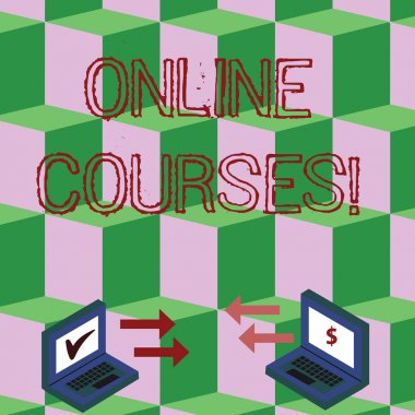 El yazısı metin Online Kurslar. Kavram anlamı kursları Para Birimi İşaret ve Kontrol Simgeleri ile İki Dizüstü Arasında bir web tarayıcısı Exchange Arrow Simgeler için ders bir dizi teslim.