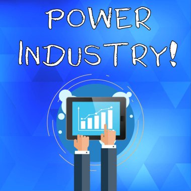 El yazısı metin yazma Güç Sanayi. Akıllı Telefon Ekranında Çubuk Hattı Grafiğine İşaret Eden Enerji İşadamı El Değneklerinin Üretimi ve Satışında yer alan endüstrilerin anlamı kavramı.