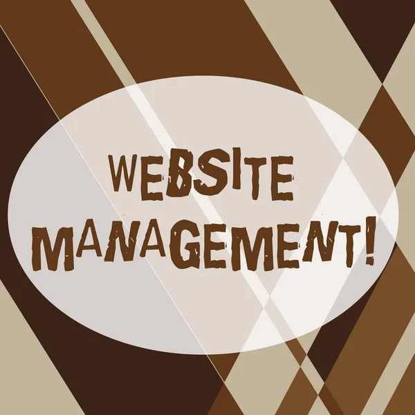 Text sign showing Website Management. Conceptual photo control of the hardware and software used in a website Geometrical Shapes and Linear Combination in Brown Tone in Abstract Pattern.