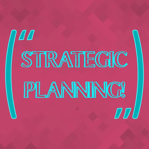 Handwriting text Strategic Planning. Concept meaning systematic process of envisioning a desired future Rosy Pink Monochrome Square Mesh Seamless Grid Pattern for Technical Design.