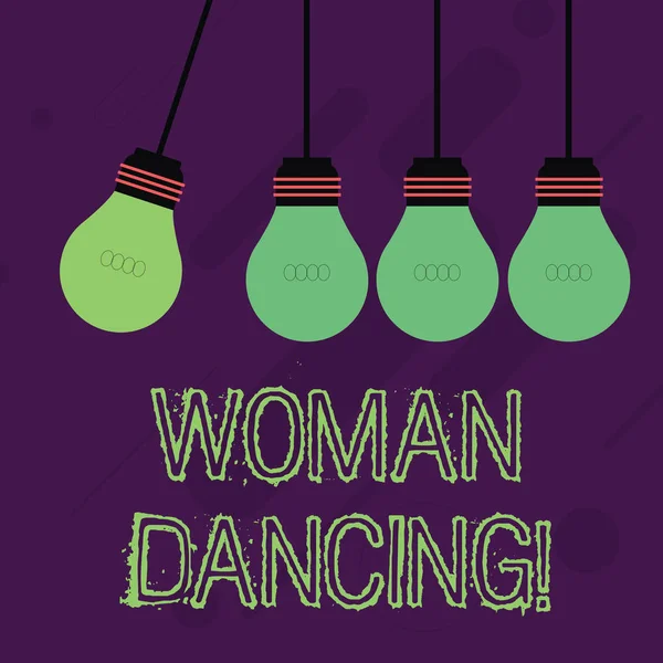 Writing note showing Woanalysis Dancing. Business photo showcasing confident woanalysis that dances gracefully and professionally Color Pendant Bulb Hanging with One Different Shade Lightbulb. — 스톡 사진