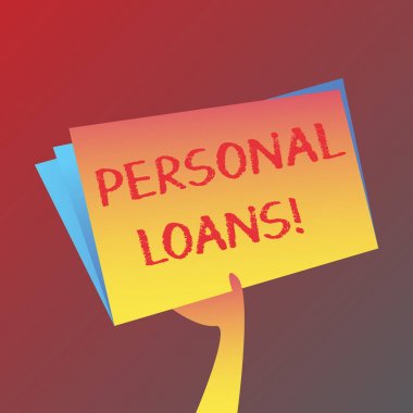 Kişisel Krediler gösteren kavramsal el yazısı. İş fotoğraf metin teminatsız kredi ve Sayfa İçi ile El Tutma Boş Alan Renk Dosya Klasörü finansal ihtiyaçlarını karşılamanıza yardımcı olur.