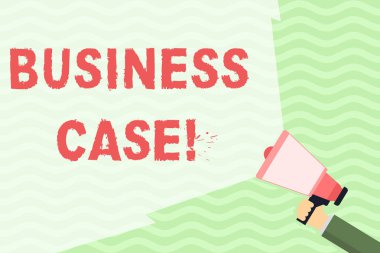 İş Vakası'nı gösteren kavramsal el yazısı. İş fotoğraf vitrin geniş Kiriş Hacmi uzanan bir proje veya program El Holding Megafon üstlenmek için gerekçe sağlar.