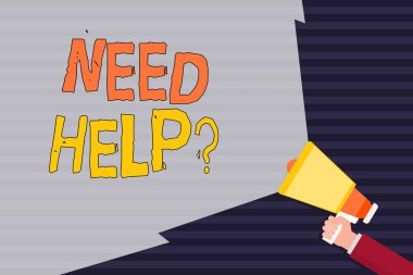 El yazısı metin Need Helpquestion. Hacim Aralığını Genişletmek için Boş Geniş Işın ile Megafon'u Tutan bir görevi yerine getirmek veya sağlamak için gerekeni vermek veya sağlamak için kavram anlamı.