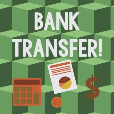 El yazısı metin Banka Havalesi. Para bir banka hesabından başka bir Bilgisayar Doları Yatırım Altın ve Pie Chart Grafik yoluyla Veri Sunulması gönderildiğinde kavramı anlamı.