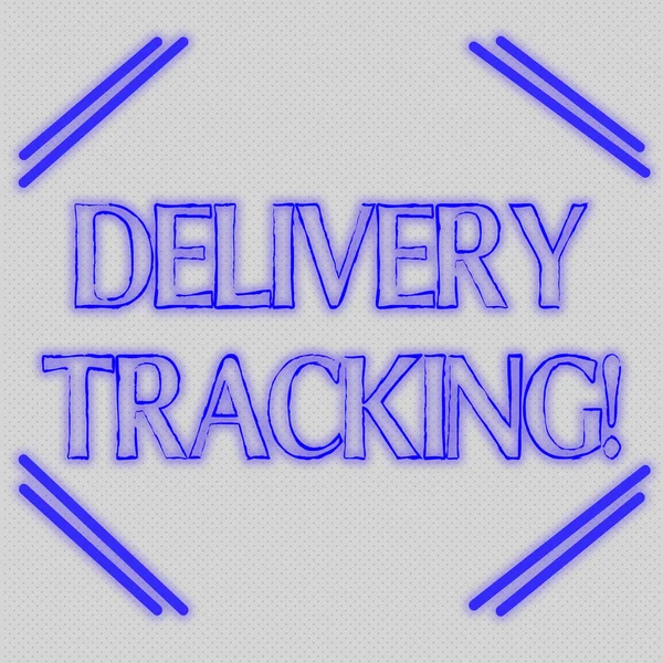 Tekst pisania tekstu Delivery Tracking. Business concept for the process of localizing shipping containers and mails Bezproblemowe Nieskończone Szare Kropki Wzór Punktów Napełnianie Przestrzeni. — Zdjęcie stockowe