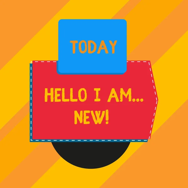 Escrita conceitual mostrando Hello I Am New. Texto de foto de negócios usado como saudação ou para iniciar uma conversa telefônica . — Fotografia de Stock
