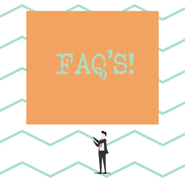 Conceptual hand writing showing Faq S. Business photo showcasing list of questions and answers relating to particular subject. — Stock Photo, Image