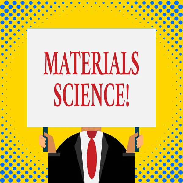 Textmaterialwissenschaft. Geschäftskonzept für ein interdisziplinäres Feld mit den Eigenschaften der Materie. — Stockfoto
