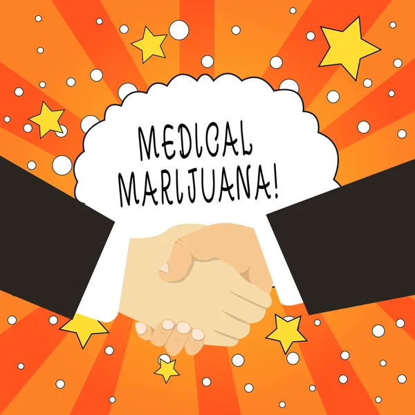 Ordskrivande text Medicinsk Marijuana. Affärsidé rekommenderas genom att undersöka som behandling av ett medicinskt tillstånd. — Stockfoto