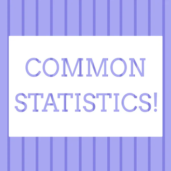 Word writing text Common Statistics. Business concept for used to calculate values related to statistical concepts Pattern of Lines in Blue Straight Seamless Vertical Stripes photo Backdrop.