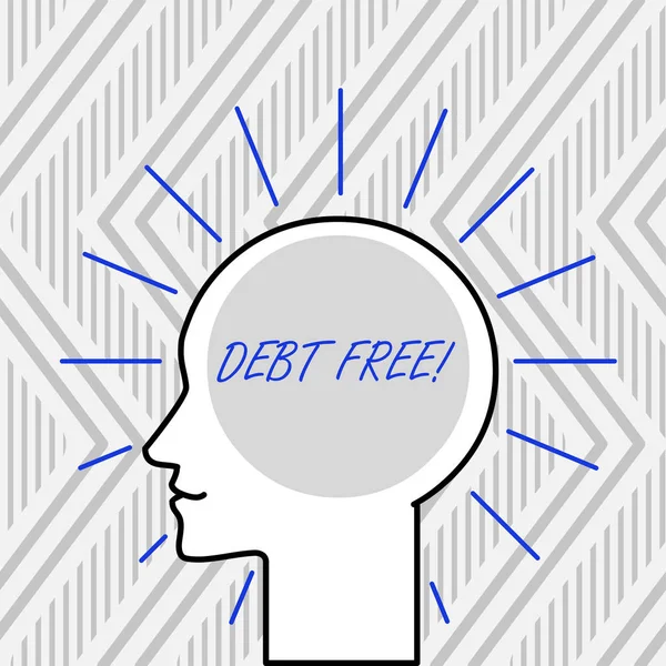 Texto de escritura de palabras Debt Free. Concepto de negocio para no poseer dinero o cosas a cualquier individuo o empresas . —  Fotos de Stock