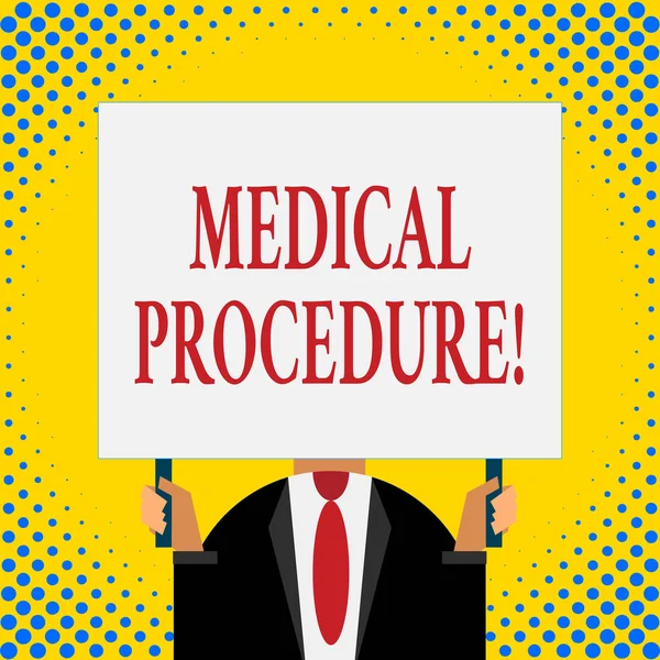 Word writing text Medical Procedure. Business concept for a procedure employed by medical or dental practitioners. — Stock Photo, Image