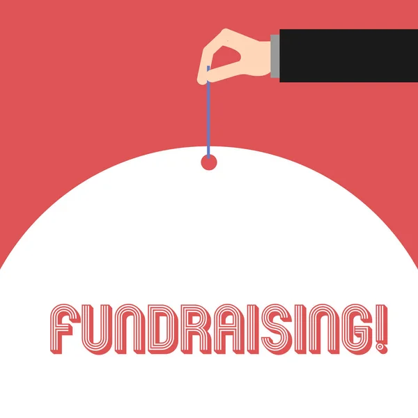 Handschriftliche Textfundraising. Konzept bedeutet, finanzielle Unterstützung für wohltätige Zwecke zu generieren. — Stockfoto
