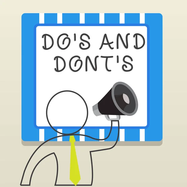 การเขียนข้อความ Do S Is And Dont S Is แนวคิดทางธุรกิจสําหรับการให้คําปรึกษา กฎหรือศุลกากรเกี่ยวกับกิจกรรมบางอย่าง . — ภาพถ่ายสต็อก