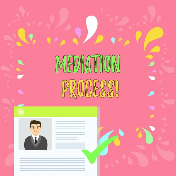 Word writing text Mediation Process. Business concept for informal and flexible dispute resolution process. — 스톡 사진