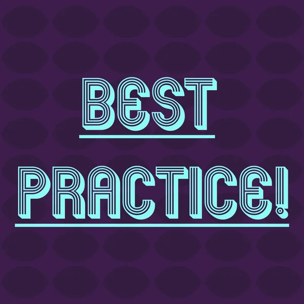 Text sign showing Best Practice. Conceptual photo commercial or professional procedures that are accepted Oval Geometric Shape in Rows and Columns in Violet Monochrome Round Pattern. — Stock Photo, Image