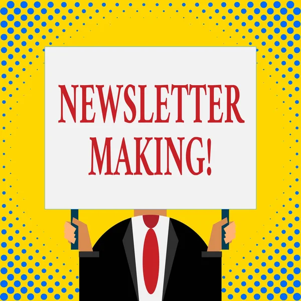 Texto de escritura de palabras Newsletter Making. Concepto de negocio para un informe impreso que contenga noticias o actividades de una empresa . —  Fotos de Stock