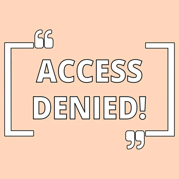 Writing note showing Access Denied. Business photo showcasing error message shown when you do not have access rights Shade of Pale Pink for Invitation or Announcement with Feminine Theme. — 스톡 사진