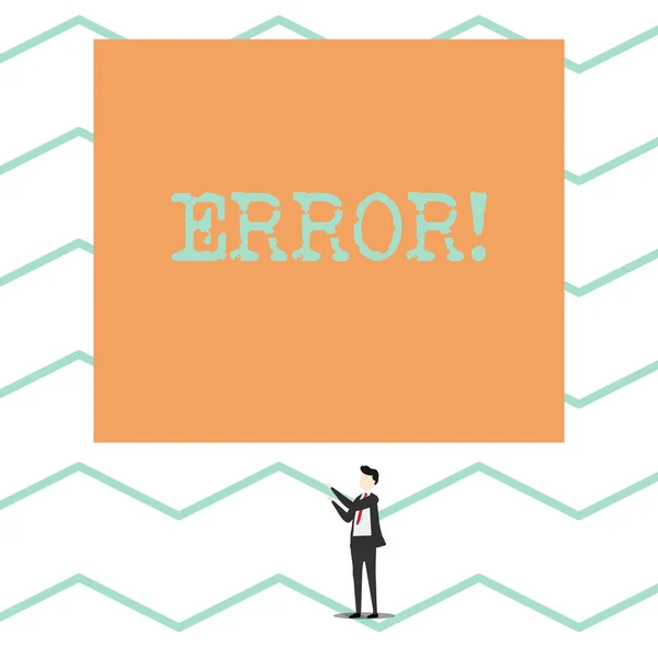 Fogalmi kézzel írásban mutatja error. Üzleti fotó bemutató állapot vagy feltétele, hogy tévedek a magatartás vagy a program. — Stock Fotó