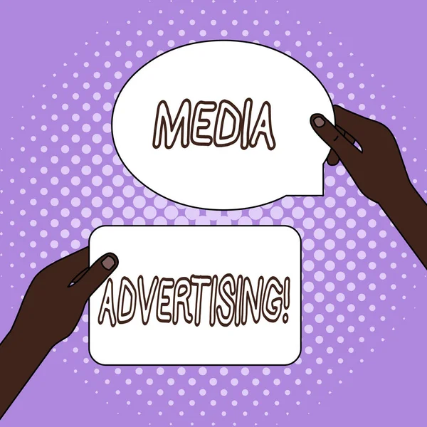 Word writing text Media Advertising. Business concept for choosing the effective media for an advertising campaign.