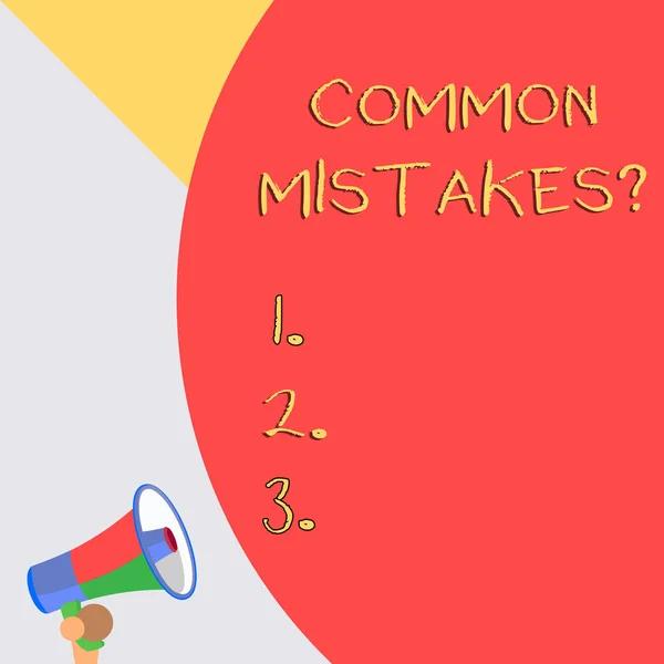 Tekst schrijven Veel gestelde vragen over fouten. Zakelijk concept voor herhaalde handeling of oordeel misplaatst of verkeerd. — Stockfoto
