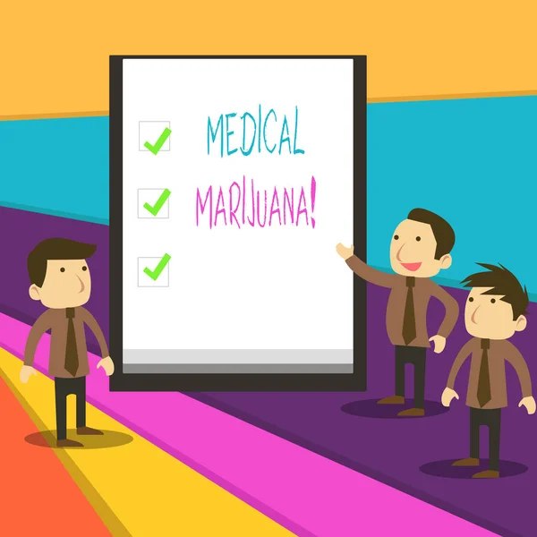 Ordskrivande text Medicinsk Marijuana. Affärsidé rekommenderas genom att undersöka som behandling av ett medicinskt tillstånd. — Stockfoto