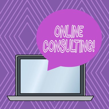 Online Danışmanlık 'ı gösteren bir not yazıyorum. İş fotoğrafı tanıtımı internet üzerinden yapılan bir gösteriden bilgi ya da tavsiye alın.