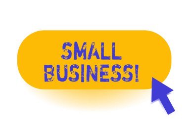 El yazısı metin Small Business. Daha az çalışanı olan özel sektöre ait şirketler anlamına gelen kavram.