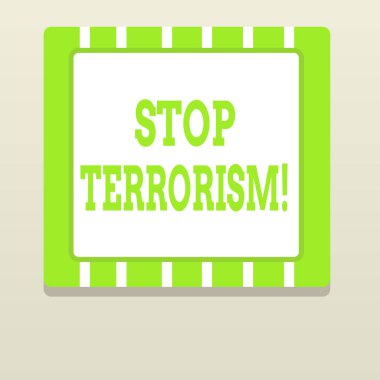 Kelime yazma: Terörizmi durdurun. Şiddetle ilgili çözüm bekleyen sorunları çözme konsepti.