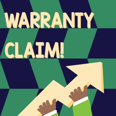 Garanti talebini gösteren bir not yazıyorum. İş fotoğraflarının gösterilmesi Bir müşterinin değişme ya da onarma hakkı ya da tazminat fotoğrafı El Tutma Renkli 3d Oku Gösterme ve Yükselme.