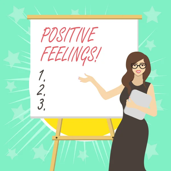 Text sign showing Positive Feelings. Conceptual photo any feeling where there is a lack of negativity or sadness. — Stock Photo, Image