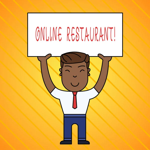 Tekst schrijven Online Restaurant. Bedrijfsconcept voor internet dat het restaurant of het levensmiddelenbedrijf verbindt. — Stockfoto