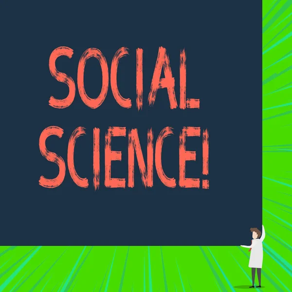 Escrevendo uma nota mostrando Ciências Sociais. Foto de negócios mostrando estudo científico da sociedade huanalysis e relações sociais . — Fotografia de Stock