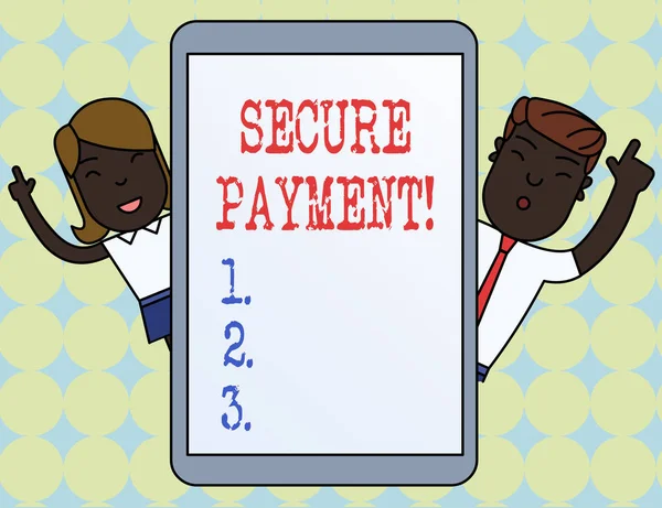Schreibutensilien, die eine sichere Zahlung zeigen. Business-Foto zeigt Webseite, auf der Kreditkartennummern eingegeben werden, ist gesichert. — Stockfoto