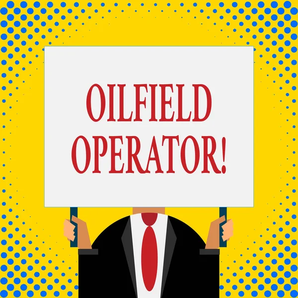 Κείμενο κειμένου κειμένου Oilfield Operator. Επιχειρηματική ιδέα για την ευθύνη για τη βελτιστοποίηση της παραγωγής των πετρελαιοπηγών. — Φωτογραφία Αρχείου