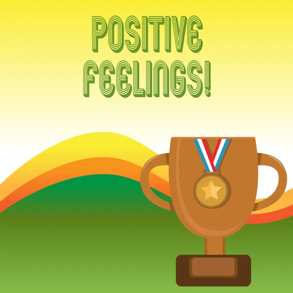 Text sign showing Positive Feelings. Conceptual photo any feeling where there is a lack of negativity or sadness. — Stock Photo, Image