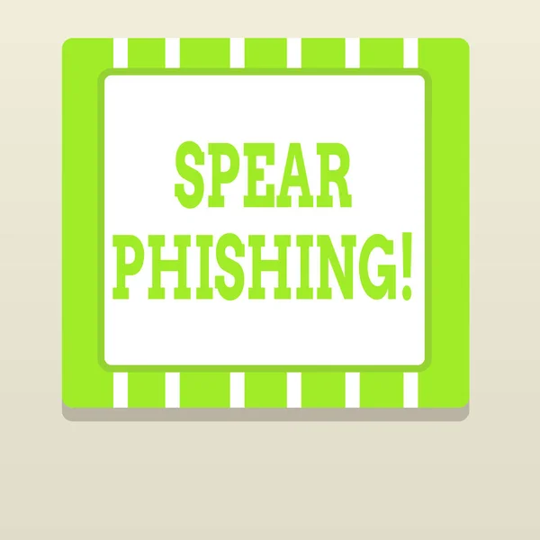 Ordskrivning text Spear Phishing. Affärsidé för att skicka falska e-postmeddelanden för att extrahera finansiella data från användaren. — Stockfoto