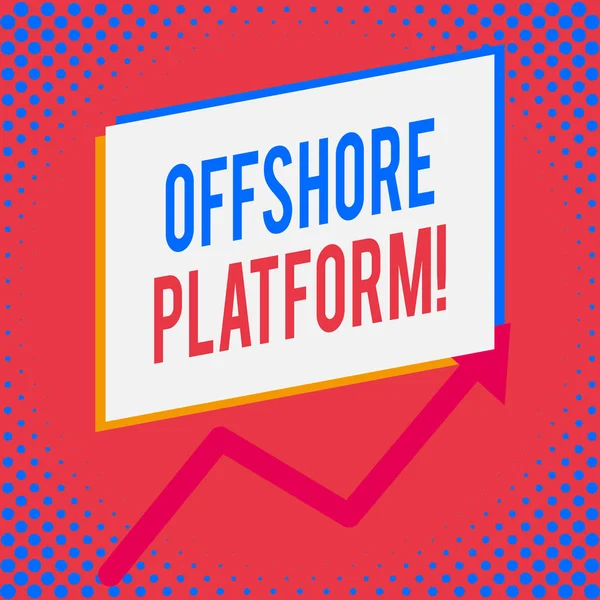 Word writing text Offshore Platform. Business concept for structure with facilities for well drilling to explore.