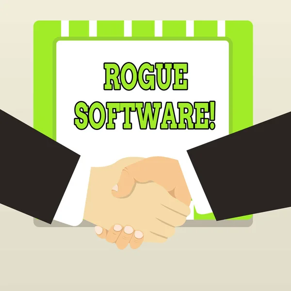 Manuscrito texto Rogue Software. Conceito que significa tipo de malware que se apresenta como software antimalware . — Fotografia de Stock