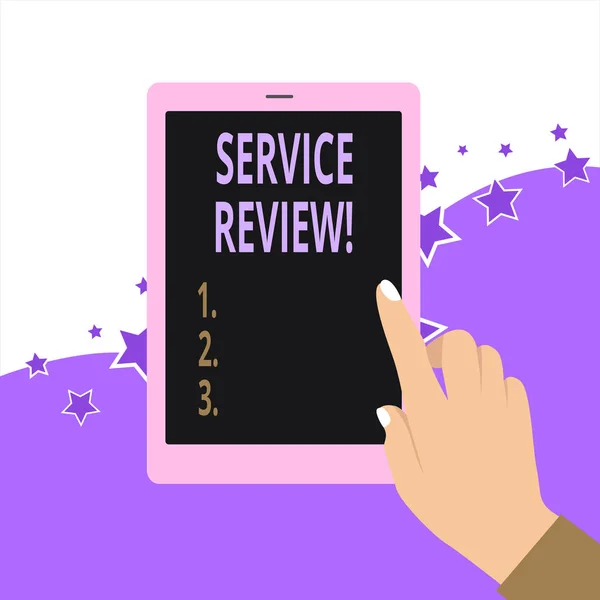 Почерк текста Service Review. Концепция, означающая возможность для клиентов оценить компании это сервис . — стоковое фото