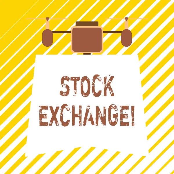 Handwriting text writing Stock Exchange. Concept meaning the place where showing buy and sell stocks and shares.